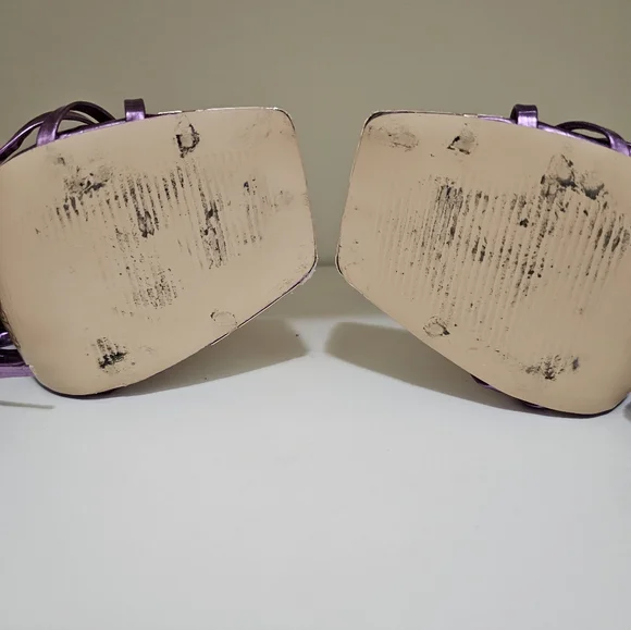 Public Desire Metallic Purple Strappy Heels - Picture 7 of 7